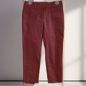 Ann Taylor LOFT Burgundy Patterned Cropped Pants